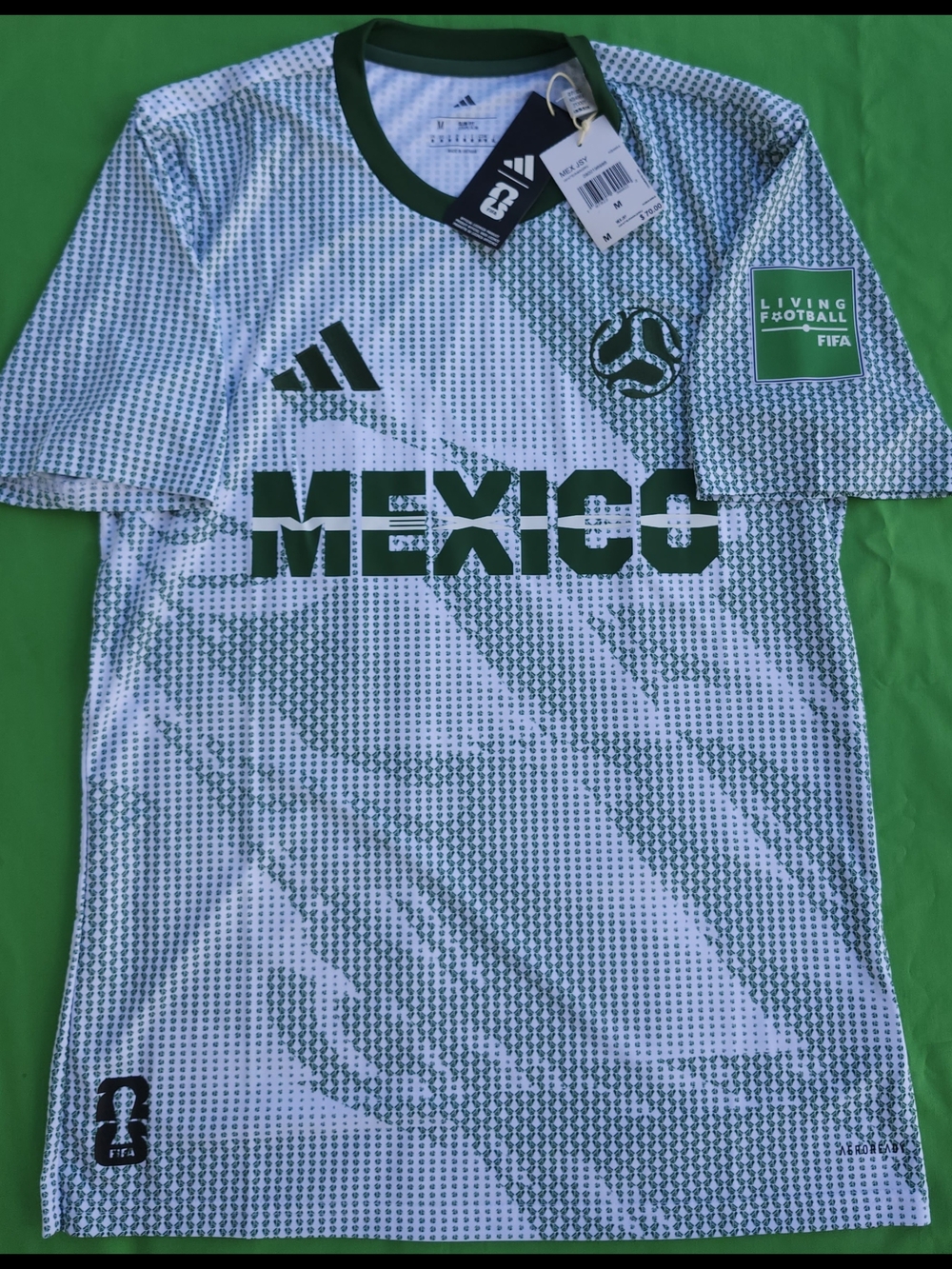 Adidas Mexico Football Jersey — White & Dark Green